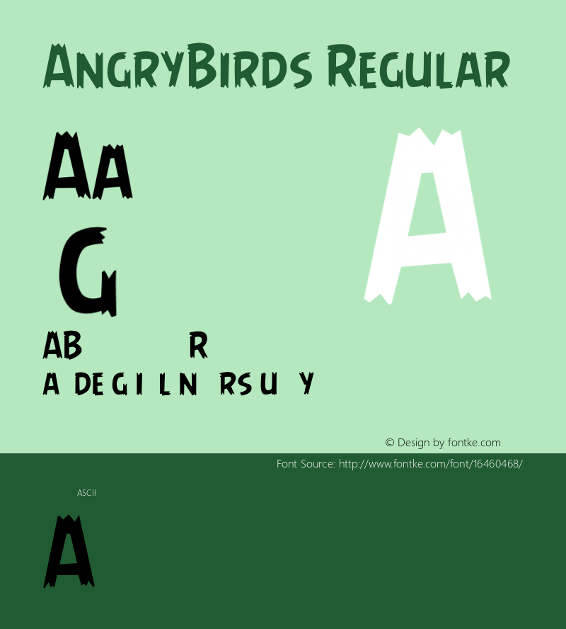 AngryBirds Regular Version 1.0 Font Sample
