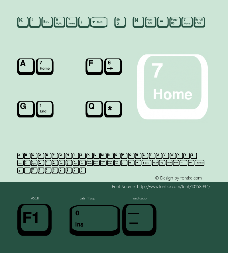 Keycaps 2 Normal 1.0/1995: 2.0/2001 Font Sample