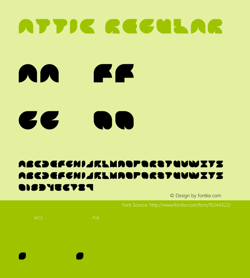 Attic Regular Unknown Font Sample