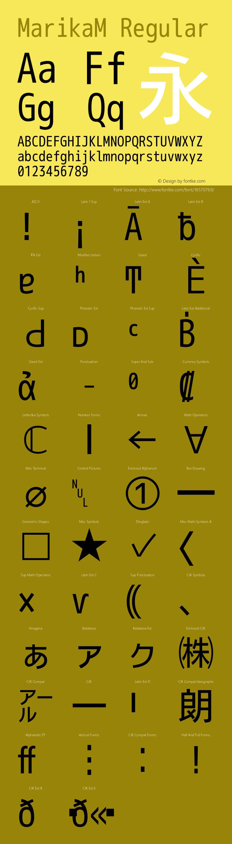 MarikaM Regular Version 1.047 Font Sample