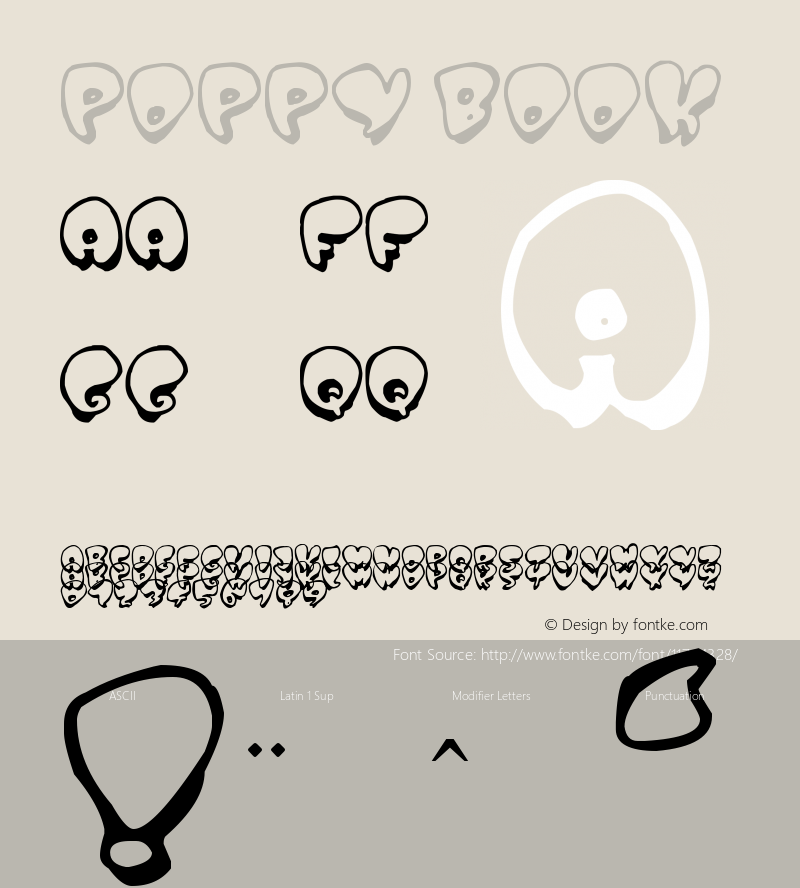 Poppy Book Version 1.00 July 25, 2010, Font Sample