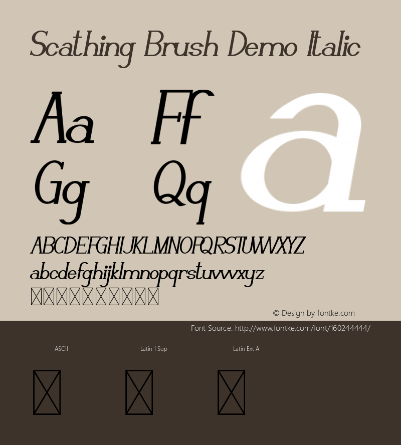 Scathing Brush Demo Italic Version 1.003;Fontself Maker 3.5.1 Font Sample