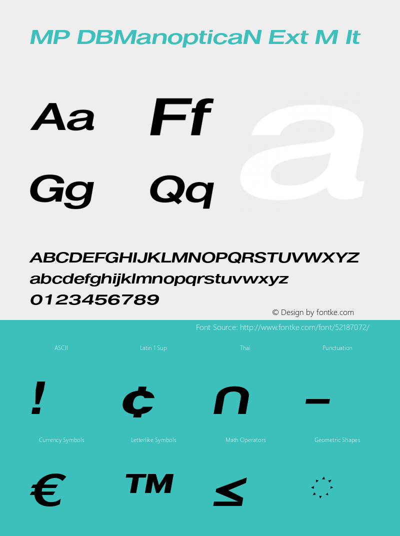 MPDBManopticaNExt-MIt Version 3.201 Font Sample