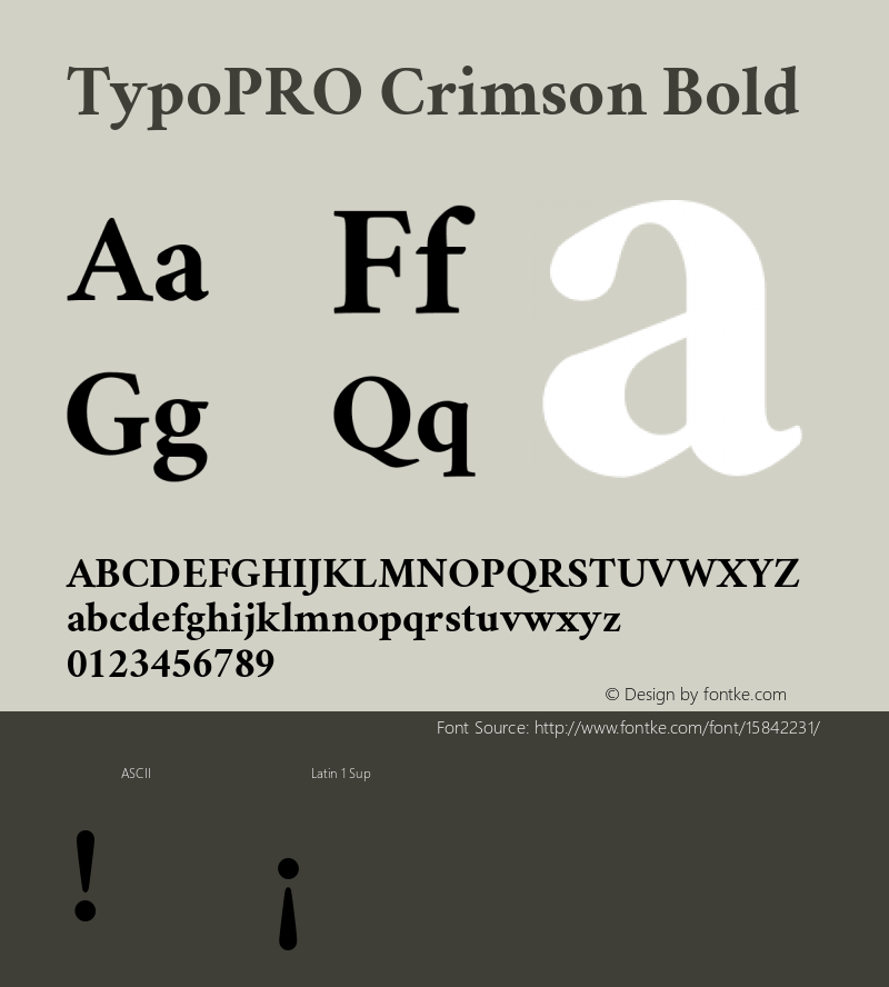 TypoPRO Crimson Bold Version 0.8 Font Sample