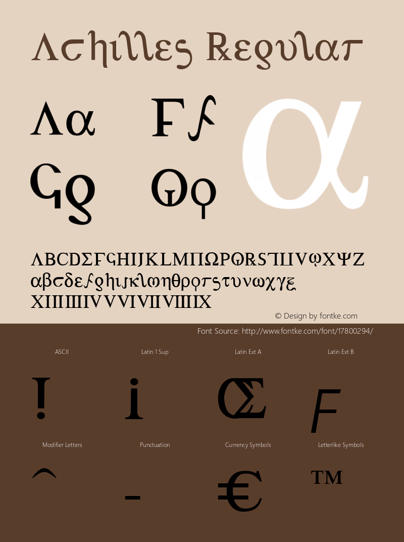 Achilles Regular 2 Font Sample