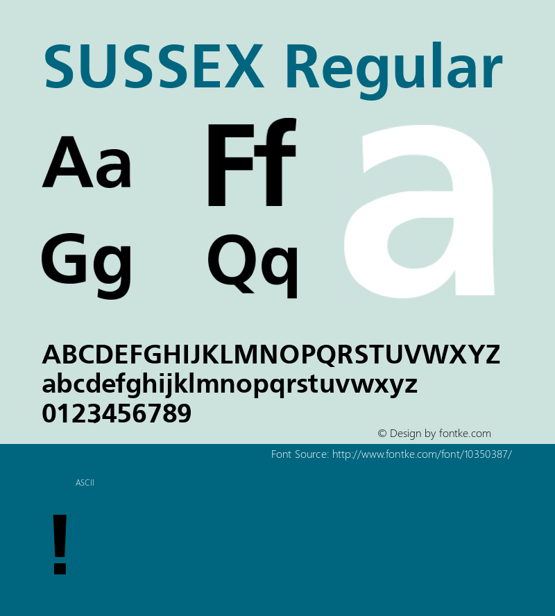 SUSSEX Regular Unknown Font Sample