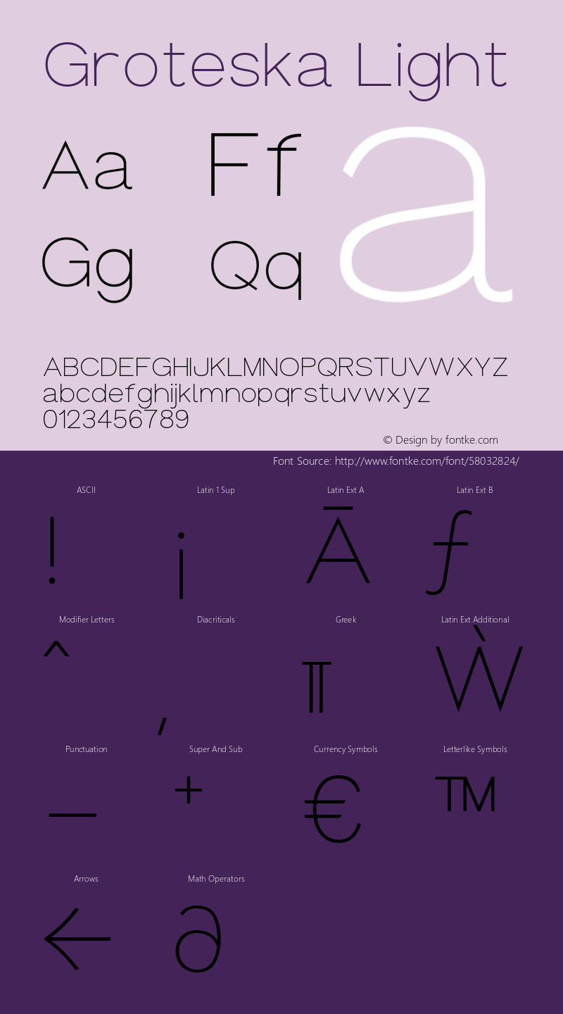 Groteska Light Version 1.000 Font Sample