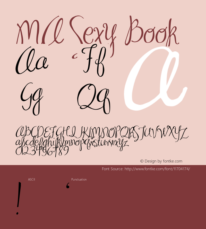 MA Sexy Book Version 1.00 September 9, 20 Font Sample