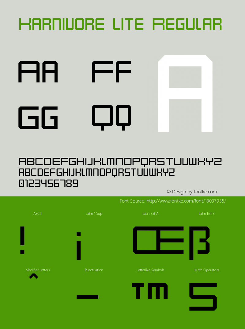 Karnivore Lite Regular 1 Font Sample