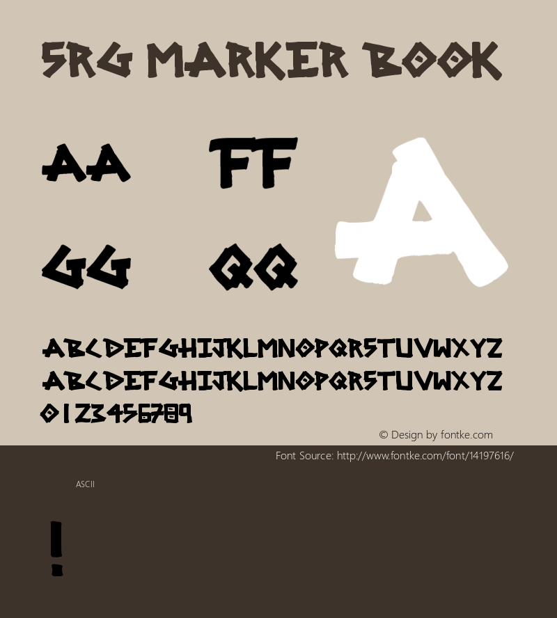 SRG MARKER Book Version 1.00 November 13, 20 Font Sample