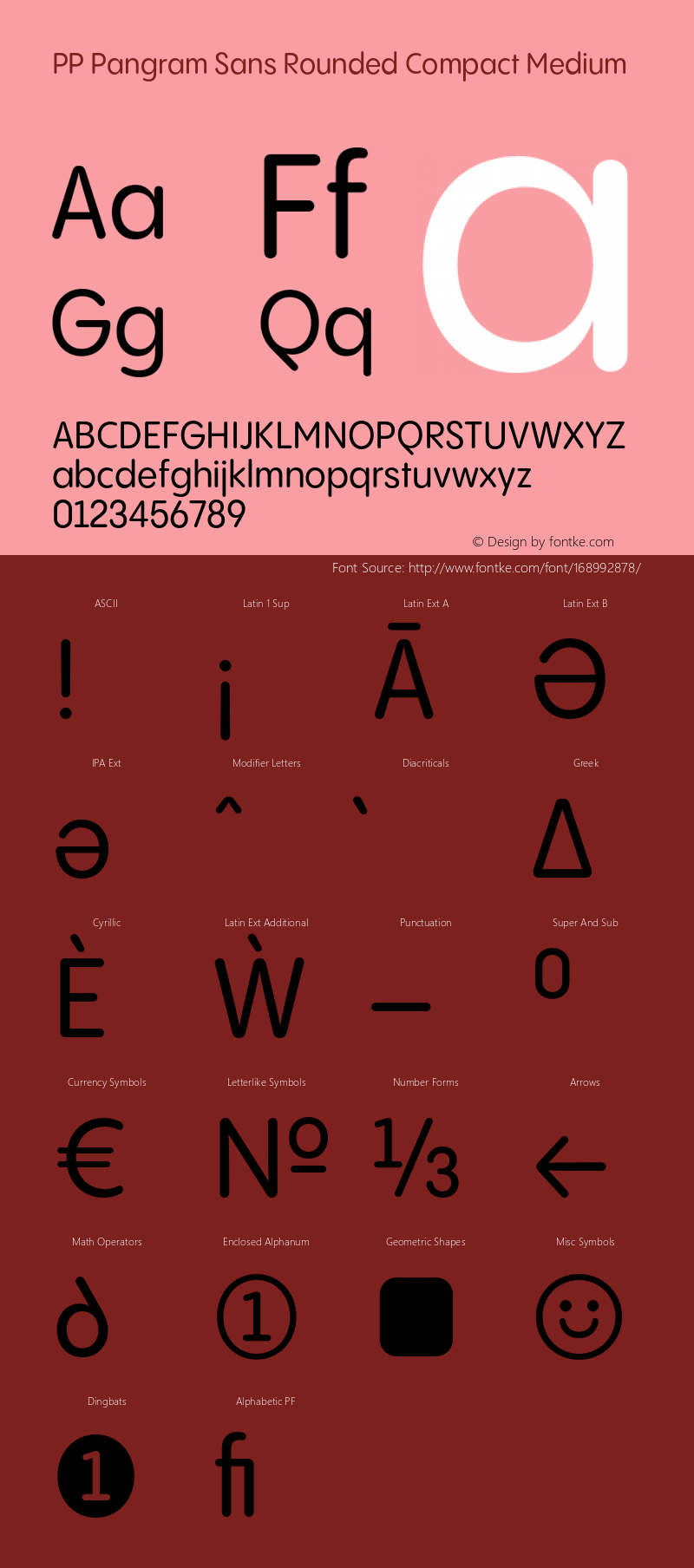 PP Pangram Sans Rounded Compact Medium Version 1.100 | FøM fixed图片样张