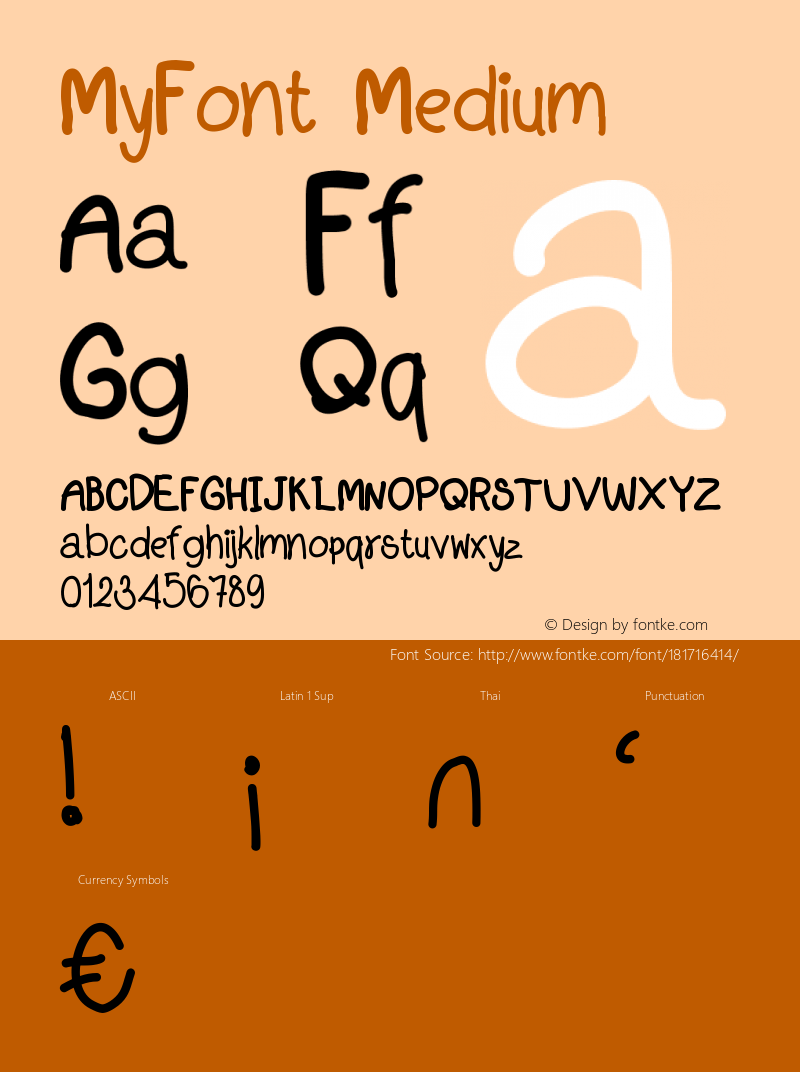 MyFont Version 001.000图片样张