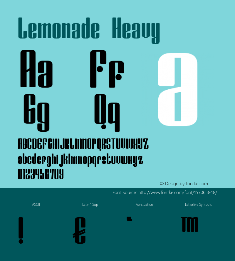 Lemonade Heavy Version 1.000 Font Sample