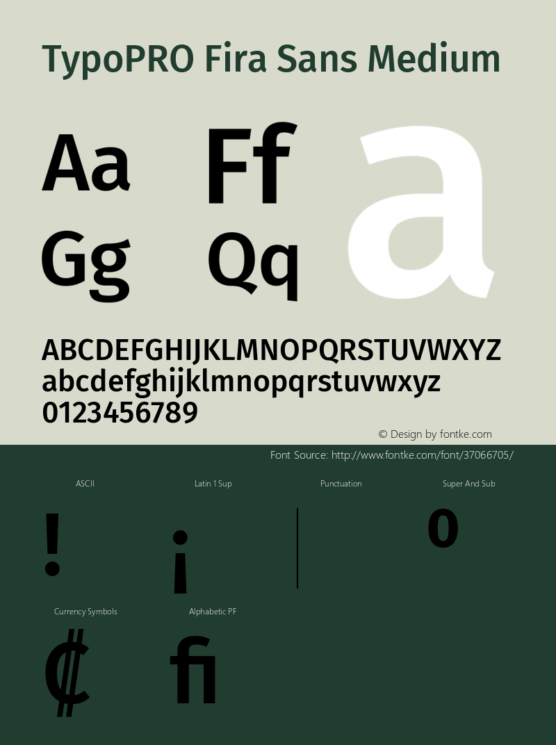 TypoPRO Fira Sans Medium Version 4.301;PS 004.301;hotconv 1.0.88;makeotf.lib2.5.64775 Font Sample