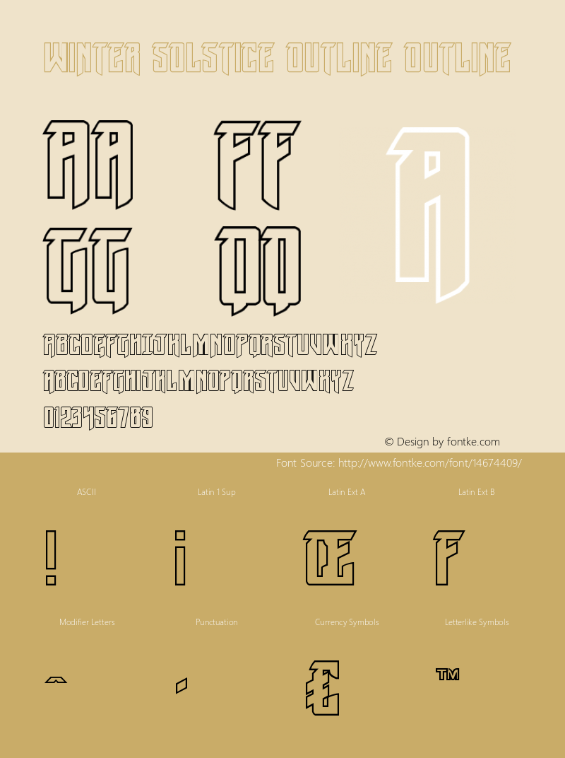 Winter Solstice Outline Outline Version 1.0; 2014 Font Sample