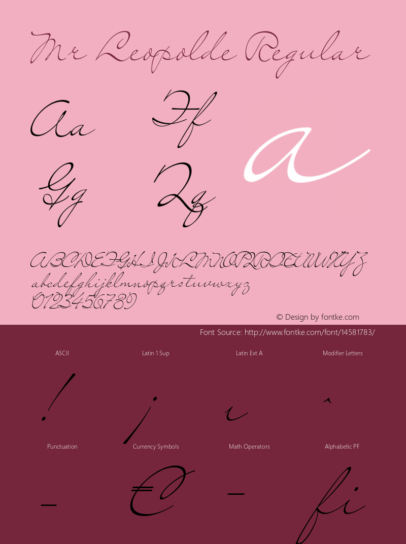 Mr Leopolde Regular Version 1.000 2014 initial release Font Sample