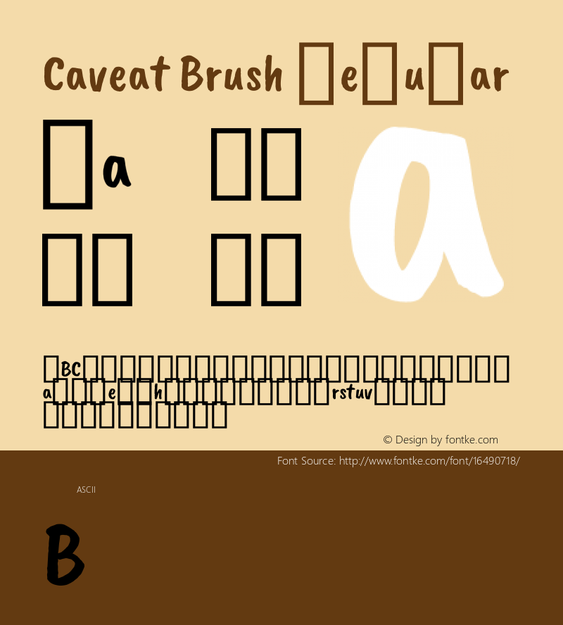 Caveat Brush Regular Version 1.096; ttfautohint (v1.3) Font Sample