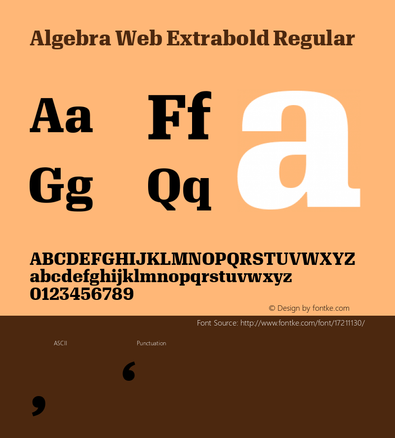 Algebra Web Extrabold Regular Version 1.1 2016 Font Sample