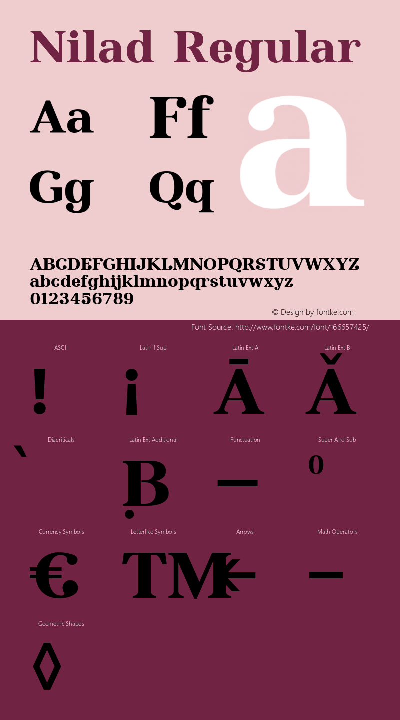 Nilad 1.000 Font Sample