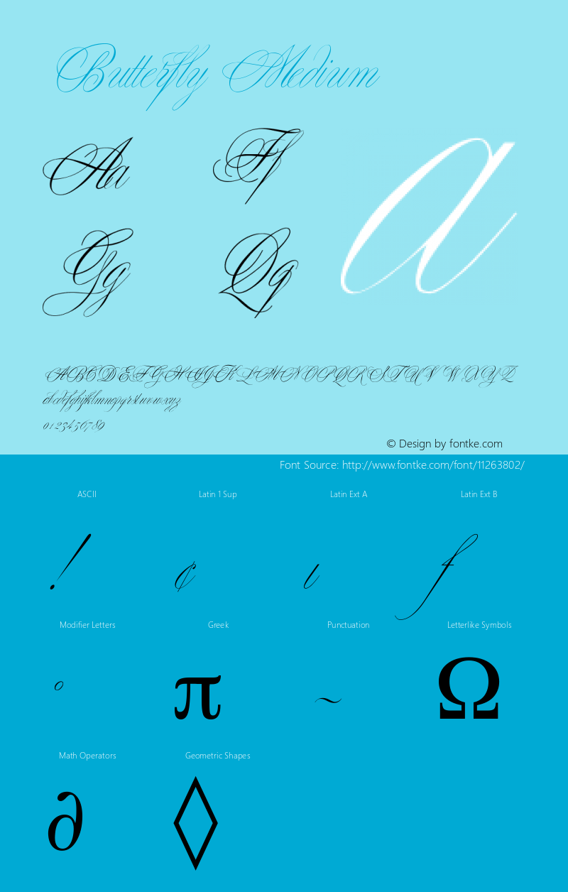 Butterfly Medium Version 001.001 Font Sample