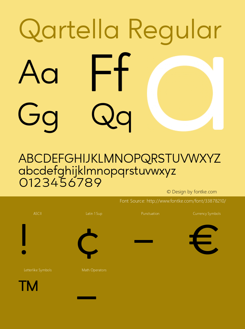 Qartella Regular Version 1.000 Font Sample