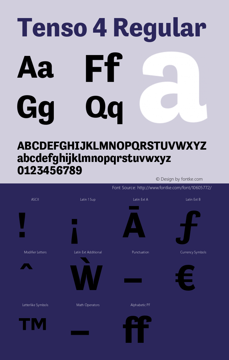 Tenso 4 Regular Version 1.035;com.myfonts.easy.exljbris.tenso.bold.wfkit2.version.41Ef Font Sample