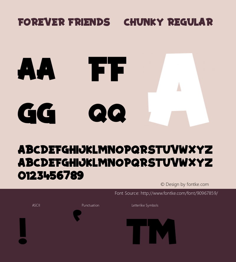 Forever Friends - Chunky Regular Version 1.000 Font Sample