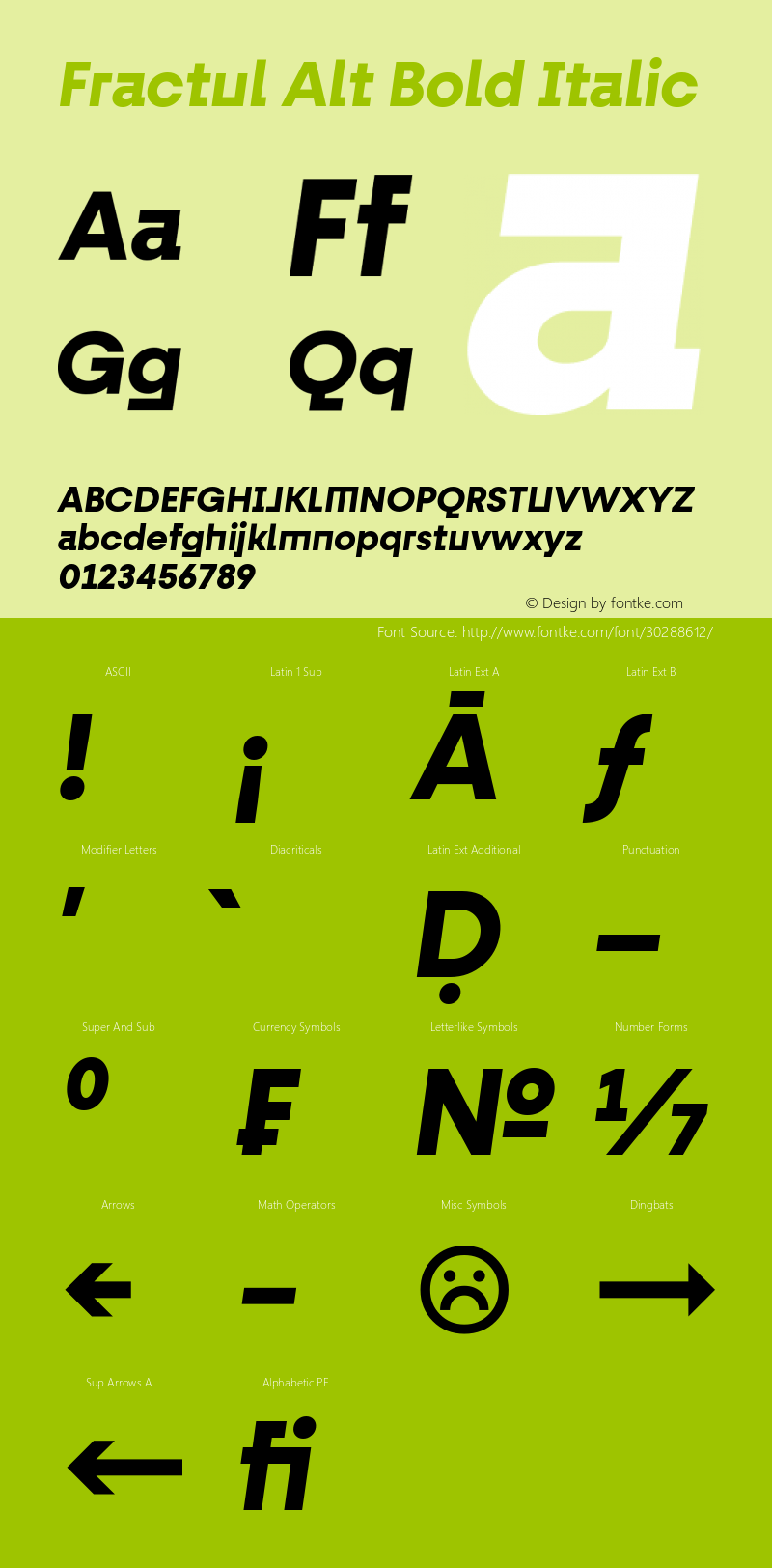 Fractul Alt Bold Italic Version 1.000;hotconv 1.0.109;makeotfexe 2.5.65596;YWFTv17 Font Sample