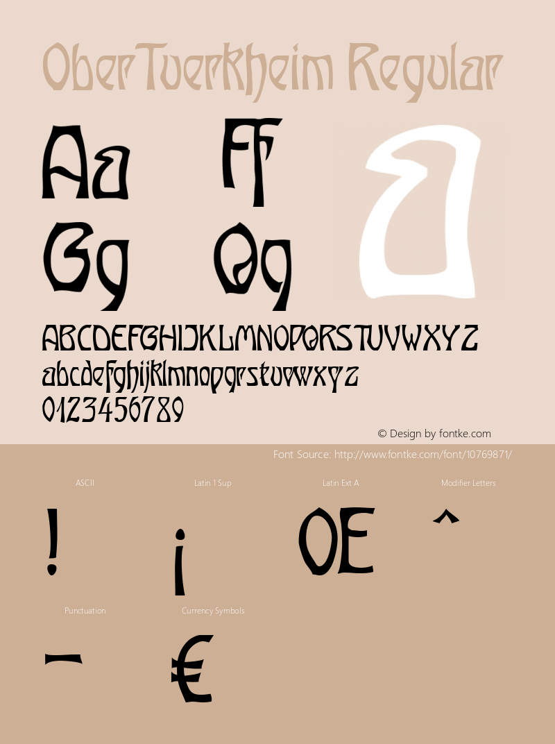 OberTuerkheim Regular Version 1.001 Font Sample