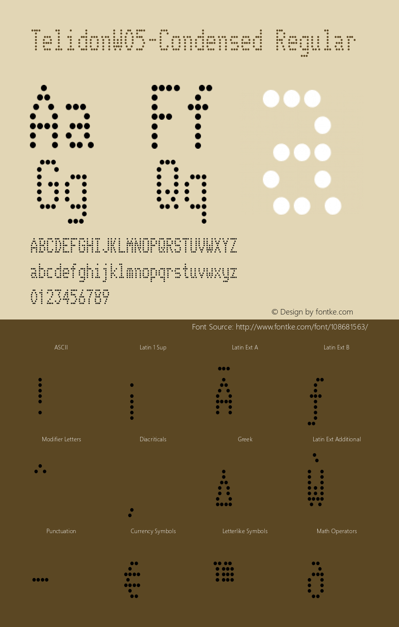 Telidon W05 Condensed Version 3.10 Font Sample