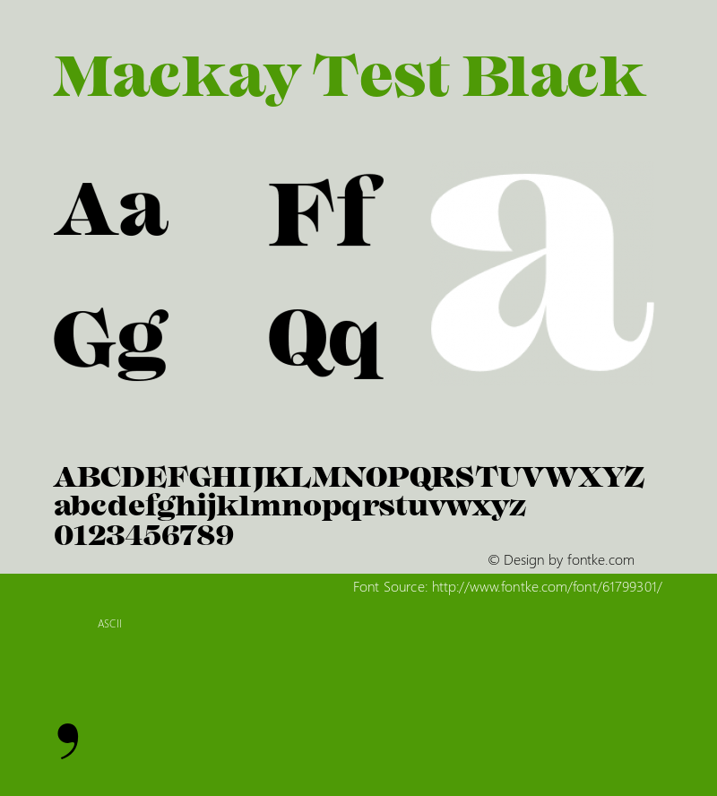 Mackay Test Black Version 1.001;PS 001.001;hotconv 1.0.88;makeotf.lib2.5.64775 Font Sample