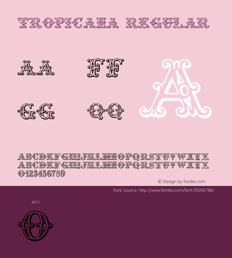 Tropicana Regular 1.00 - 29-09-98 Font Sample