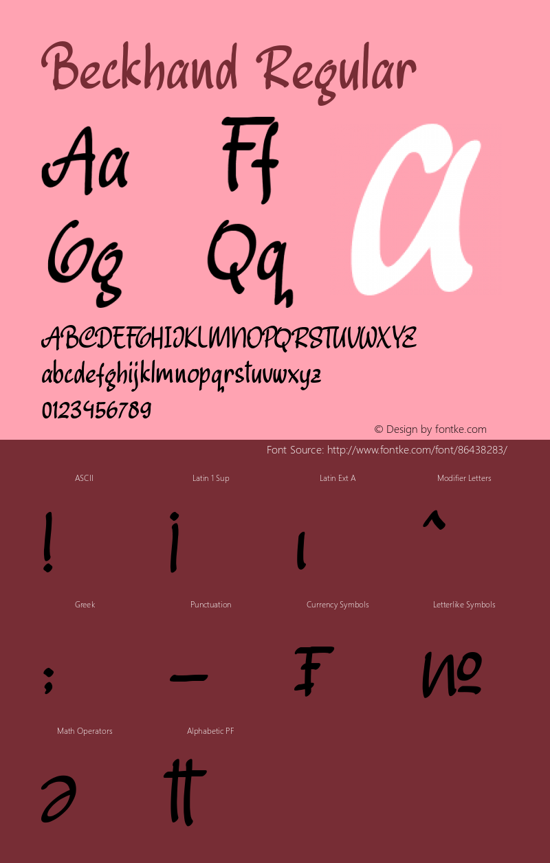 Beckhand Version 1.00;September 30, 2020;FontCreator 12.0.0.2563 64-bit Font Sample