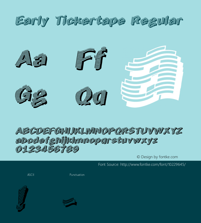 Early Tickertape Regular 1.00 Font Sample