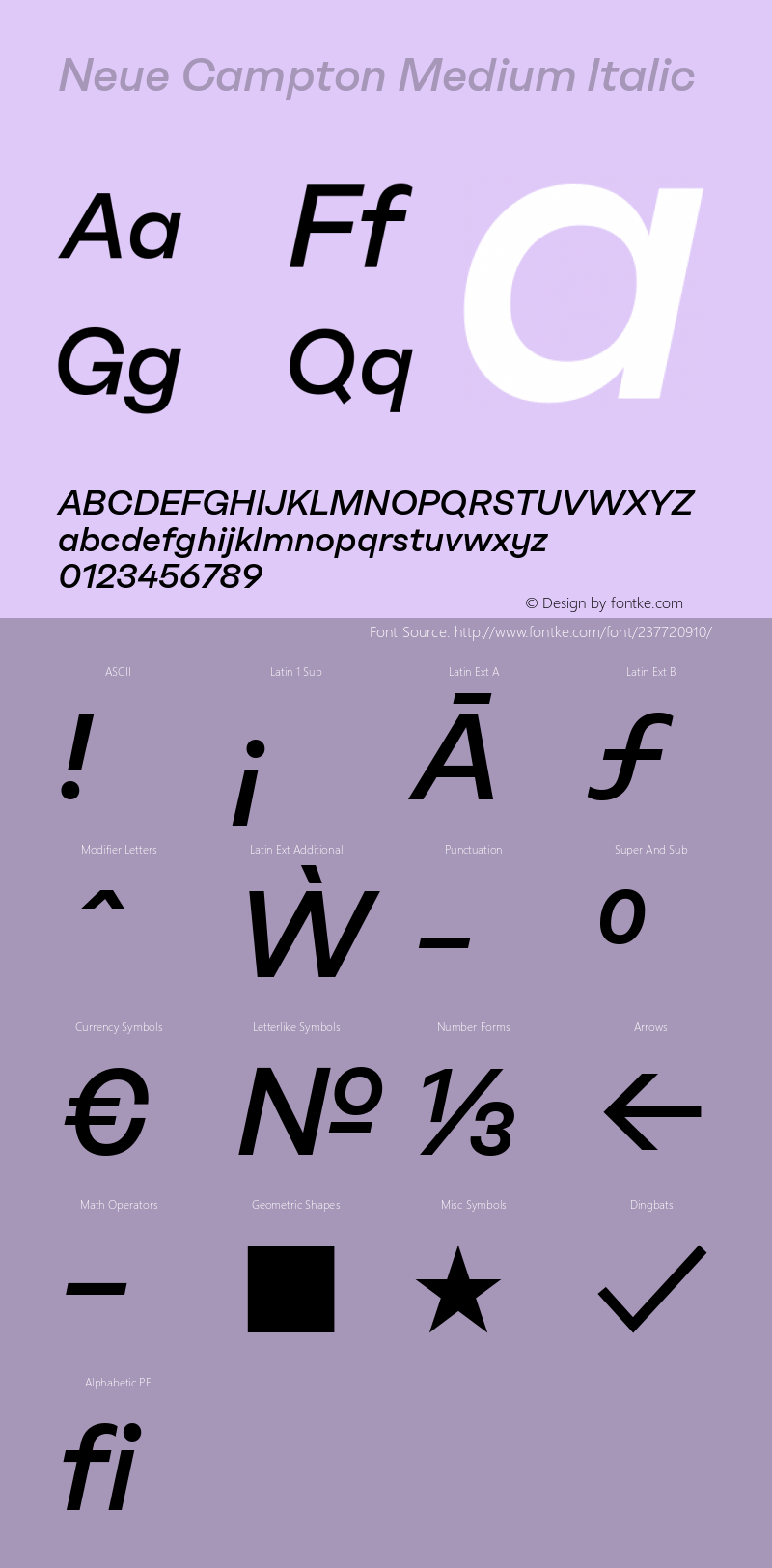 Neue Campton Medium Italic Version 1.000图片样张