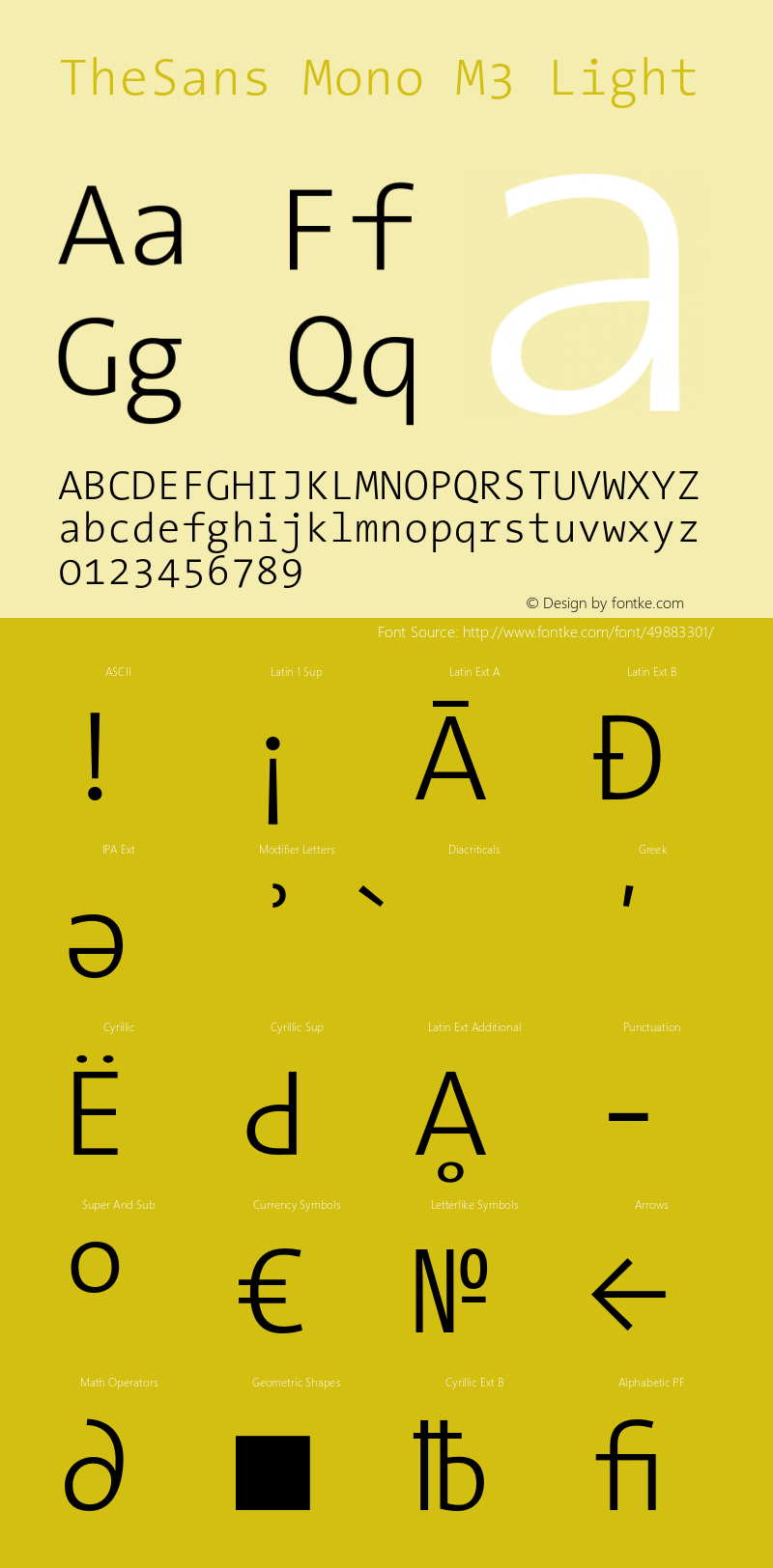 TheSansMono-M3Light 3.006 Font Sample