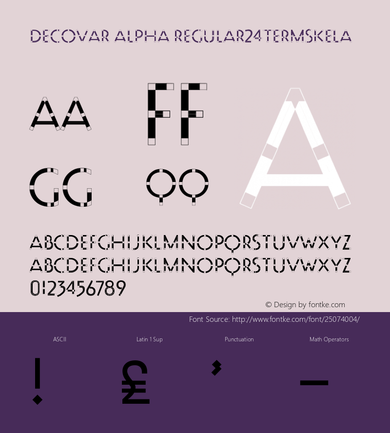 Decovar Alpha Regular24TermSkelA Version 0.000 Font Sample