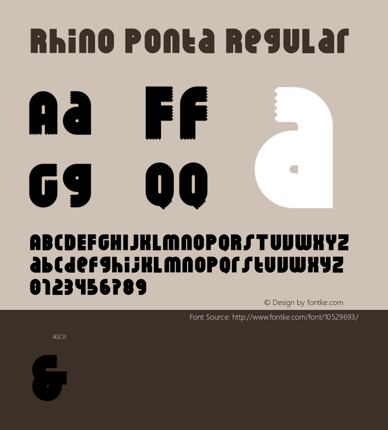 Rhino Ponta Regular Version 1.000 2013 initial release Font Sample