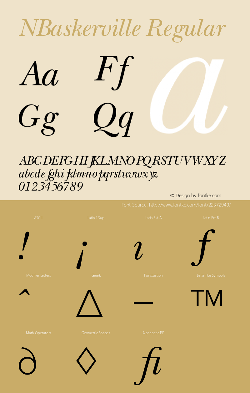 NBaskerville-Itlic 4.0 Font Sample