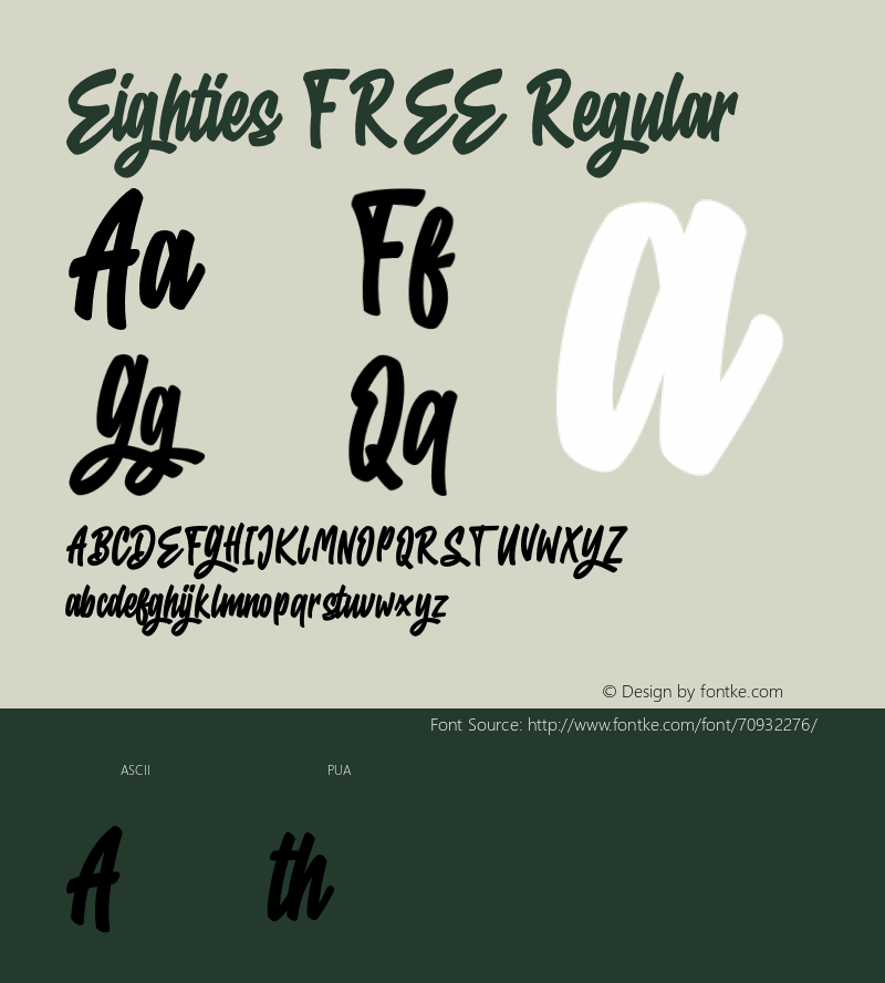 EightiesFREE Version 1.000 Font Sample
