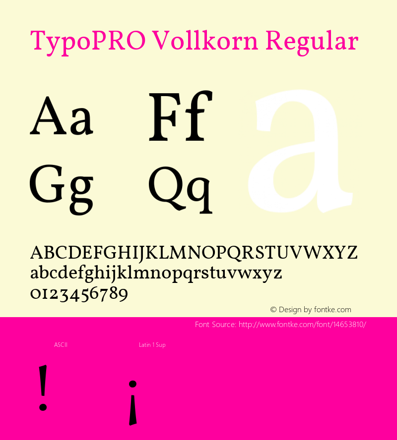 TypoPRO Vollkorn Regular Version 2.001 Font Sample