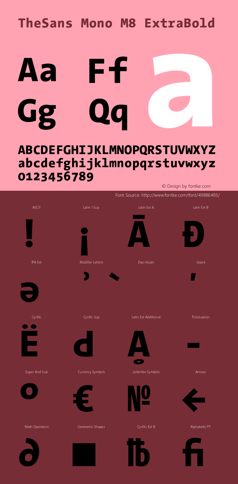 TheSansMono-M8ExtraBold 3.006 Font Sample