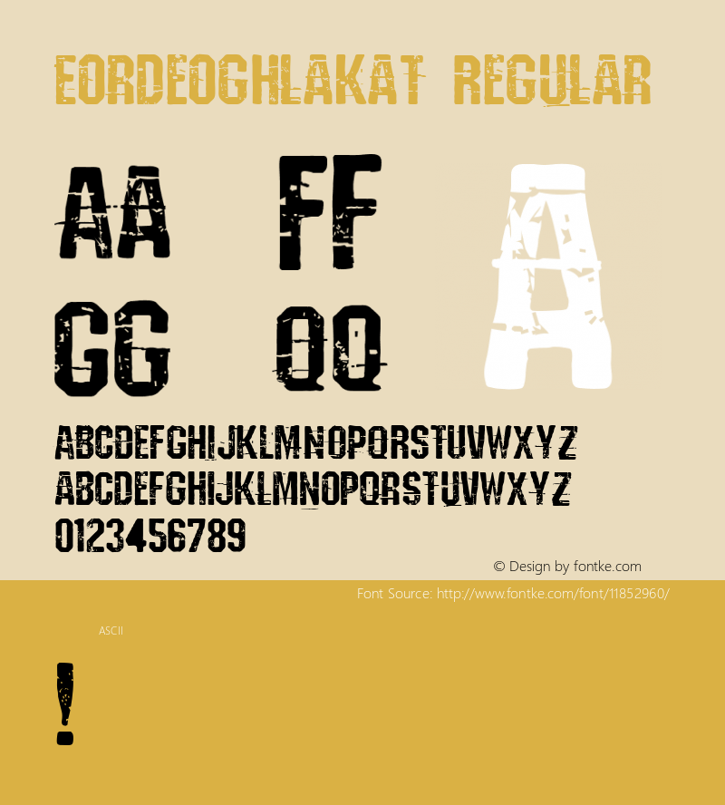 Eordeoghlakat Regular Macromedia Fontographer 4.1 1.8.2010 Font Sample