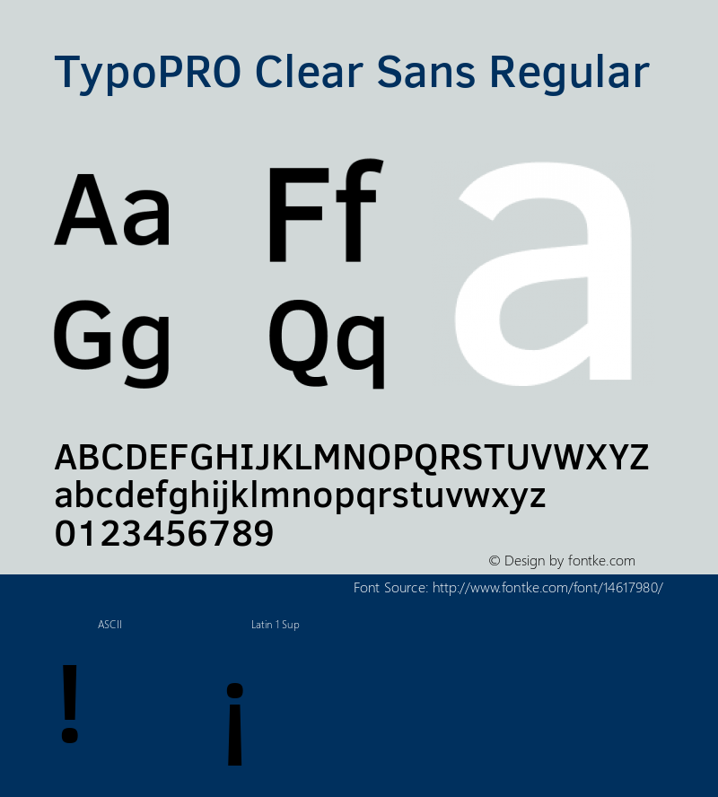 TypoPRO Clear Sans Regular Version 1.00 Font Sample