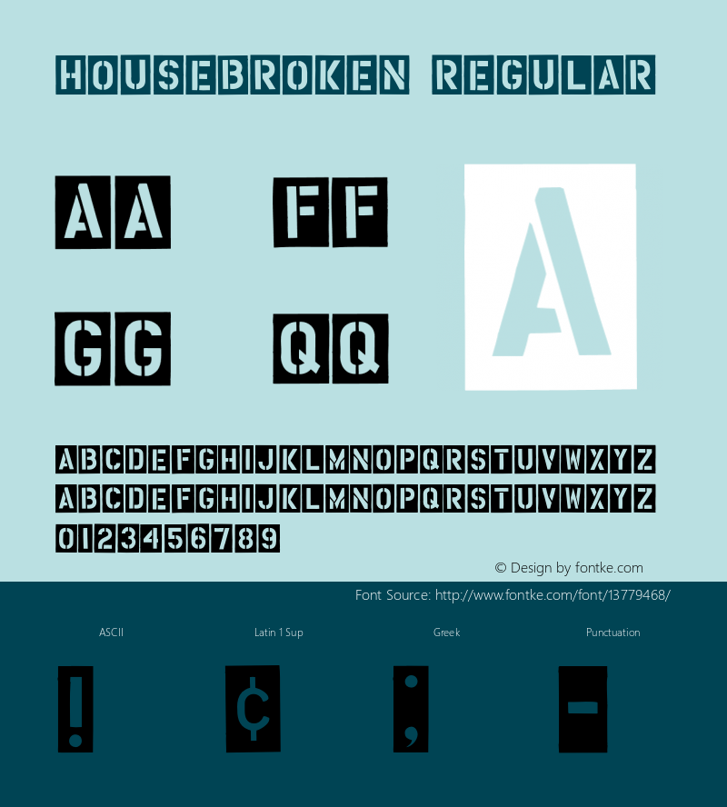 HouseBroken Regular 001.000 Font Sample