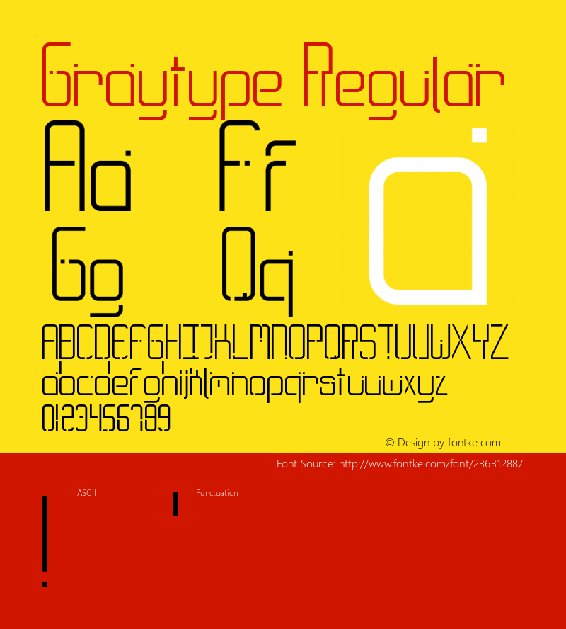 Graytype-Regular Version 1.000 Font Sample