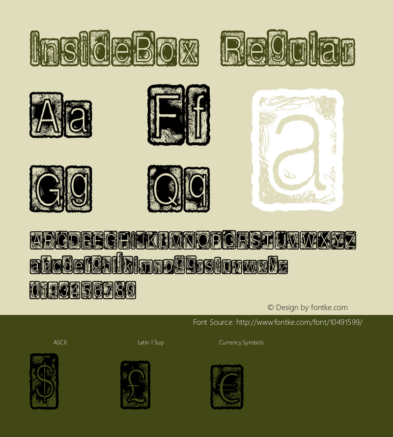 InsideBox Regular Version 1.00 July 4, 2013, initial release Font Sample