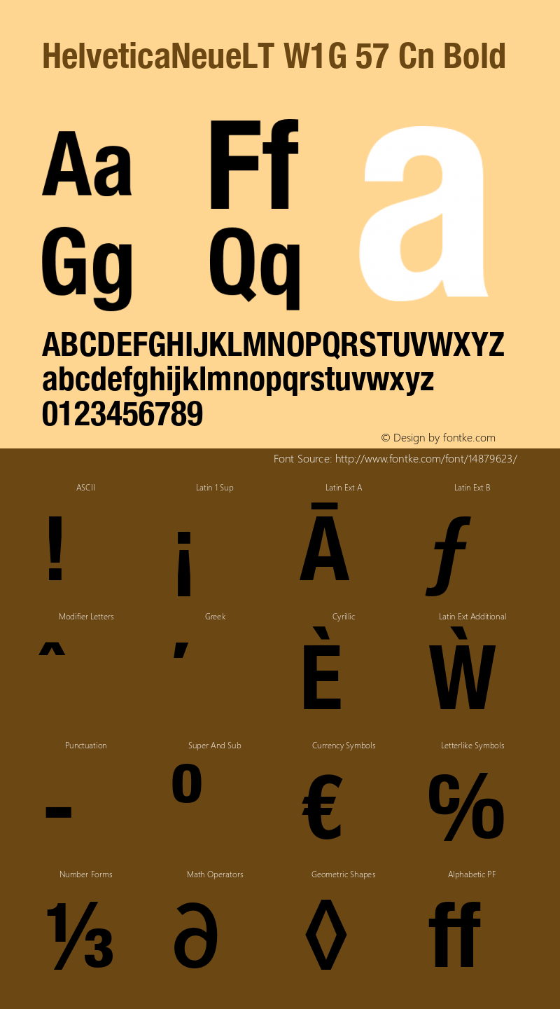 HelveticaNeueLT W1G 57 Cn Bold Version 1.100;PS 001.001;hotconv 1.0.38 Font Sample