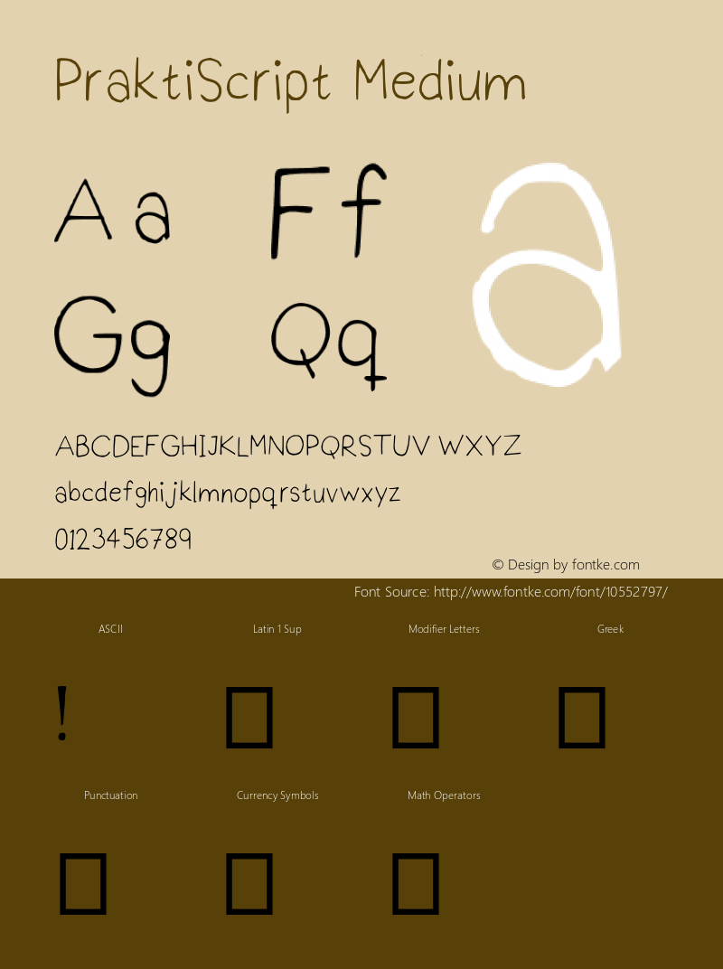 PraktiScript Medium Version 2 Font Sample