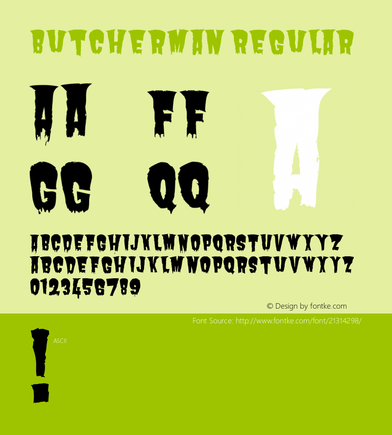 Butcherman Regular  Font Sample